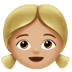 👧🏼 girl: medium-light skin tone display on Apple